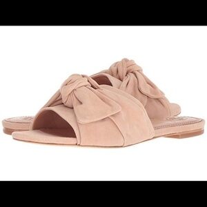 Tory Burch Annabelle Bow Slide Sandal Blush Pink Suede Size 8M